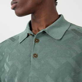 Micro-Dot Stitch Silk Polo Shirt