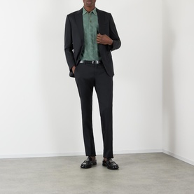 Micro-Dot Stitch Silk Polo Shirt