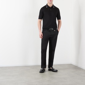 Logo Fine Knit Polo Shirt
