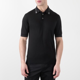 Logo Fine Knit Polo Shirt