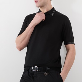 Logo Fine Knit Polo Shirt
