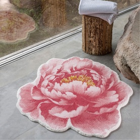 Pivoine Floral Bath Mat Pink