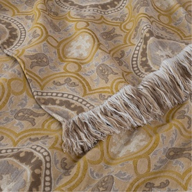 Gypsy Patterned Throw Gold/Taupe