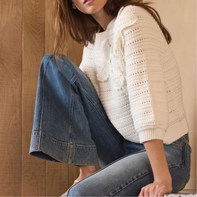 Flower Detail Knitted Top