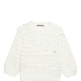 Flower Detail Knitted Top