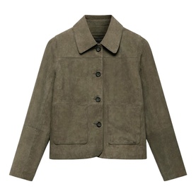 Square Pocket Suede Jacket
