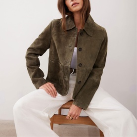 Square Pocket Suede Jacket