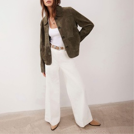 Square Pocket Suede Jacket