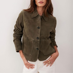 Square Pocket Suede Jacket