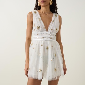 Lawnton Celestial Embellished Tulle Mini Dress