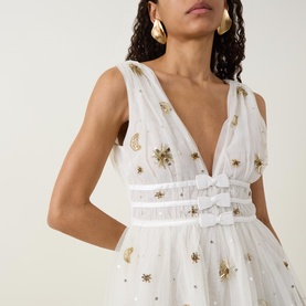 Lawnton Celestial Embellished Tulle Mini Dress