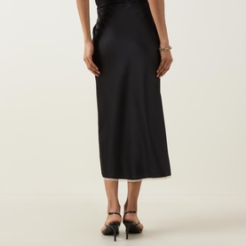 Vallis Bow Lace Trim Flared Skirt