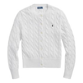 Polo Player Logo Cable-Knit Cardigan