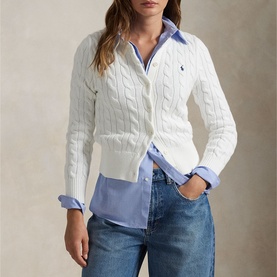 Polo Player Logo Cable-Knit Cardigan