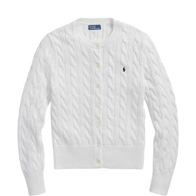 Polo Player Logo Cable-Knit Cardigan