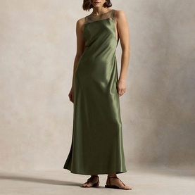 Sheer Panel Slip Dress