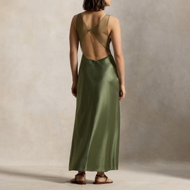 Sheer Panel Slip Dress