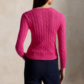 Polo Player Cable Knit Sweater