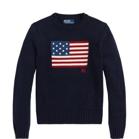 Intarsia Flag Knitted Sweater