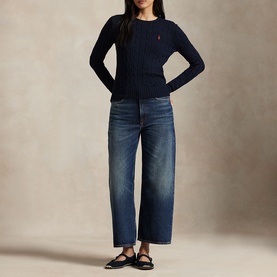 Polo Player Logo Cable-Knit Sweater
