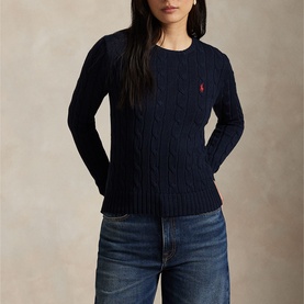 Polo Player Logo Cable-Knit Sweater