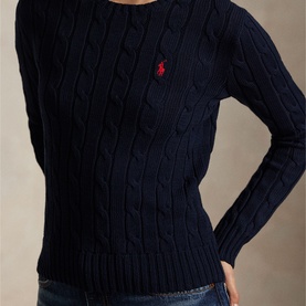 Polo Player Logo Cable-Knit Sweater
