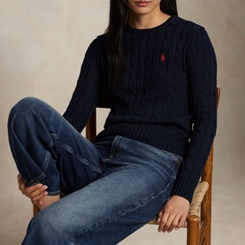 Polo Player Logo Cable-Knit Sweater