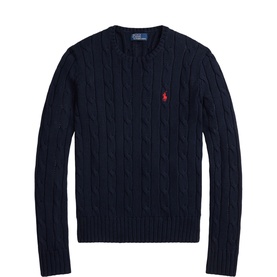 Polo Player Logo Cable-Knit Sweater
