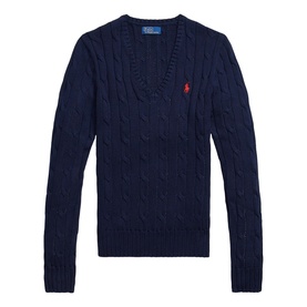 Polo Player Logo Cable-Knit Sweater