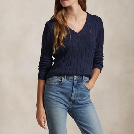 Polo Player Logo Cable-Knit Sweater