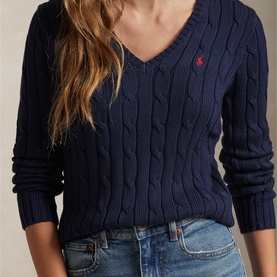 Polo Player Logo Cable-Knit Sweater