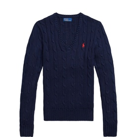 Polo Player Logo Cable-Knit Sweater