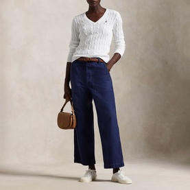 Polo Player Logo Cable-Knit Sweater