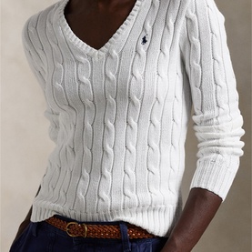 Polo Player Logo Cable-Knit Sweater