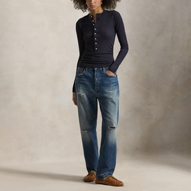 Ribbed Henley Top