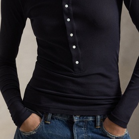 Ribbed Henley Top