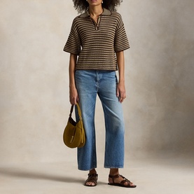 Striped Knitted Polo Shirt