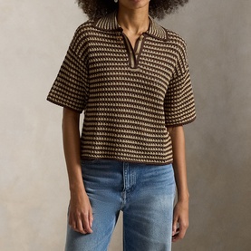 Striped Knitted Polo Shirt