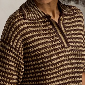 Striped Knitted Polo Shirt