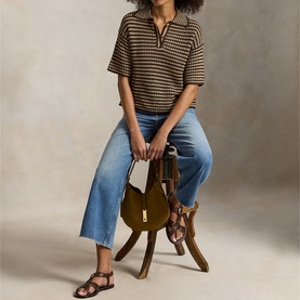 Striped Knitted Polo Shirt