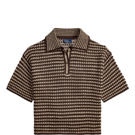 Striped Knitted Polo Shirt