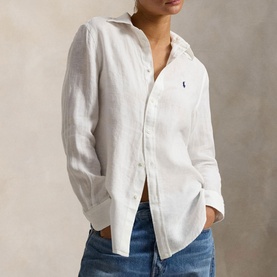 Polo Player Logo Linen Shirt