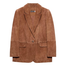 Single-Breasted Suede Blazer