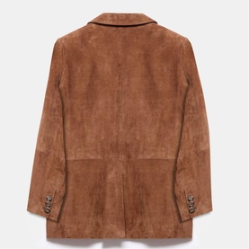 Single-Breasted Suede Blazer