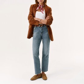 Single-Breasted Suede Blazer