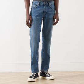 Solid Ollie Mid-Rise Straight Leg Jeans