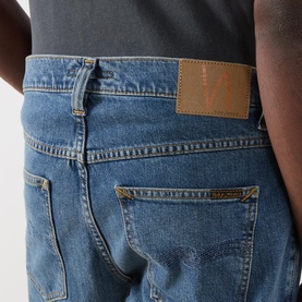Solid Ollie Mid-Rise Straight Leg Jeans