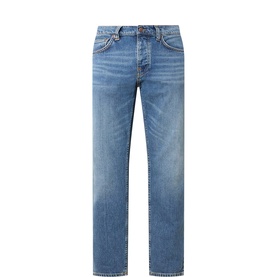 Solid Ollie Mid-Rise Straight Leg Jeans