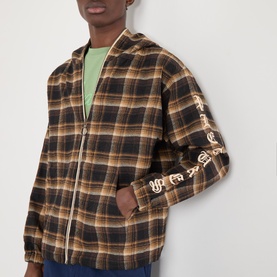Grove Logo Check Zip Hoodie