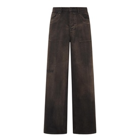 Oil Mid-Rise Baggy Leg Jeans